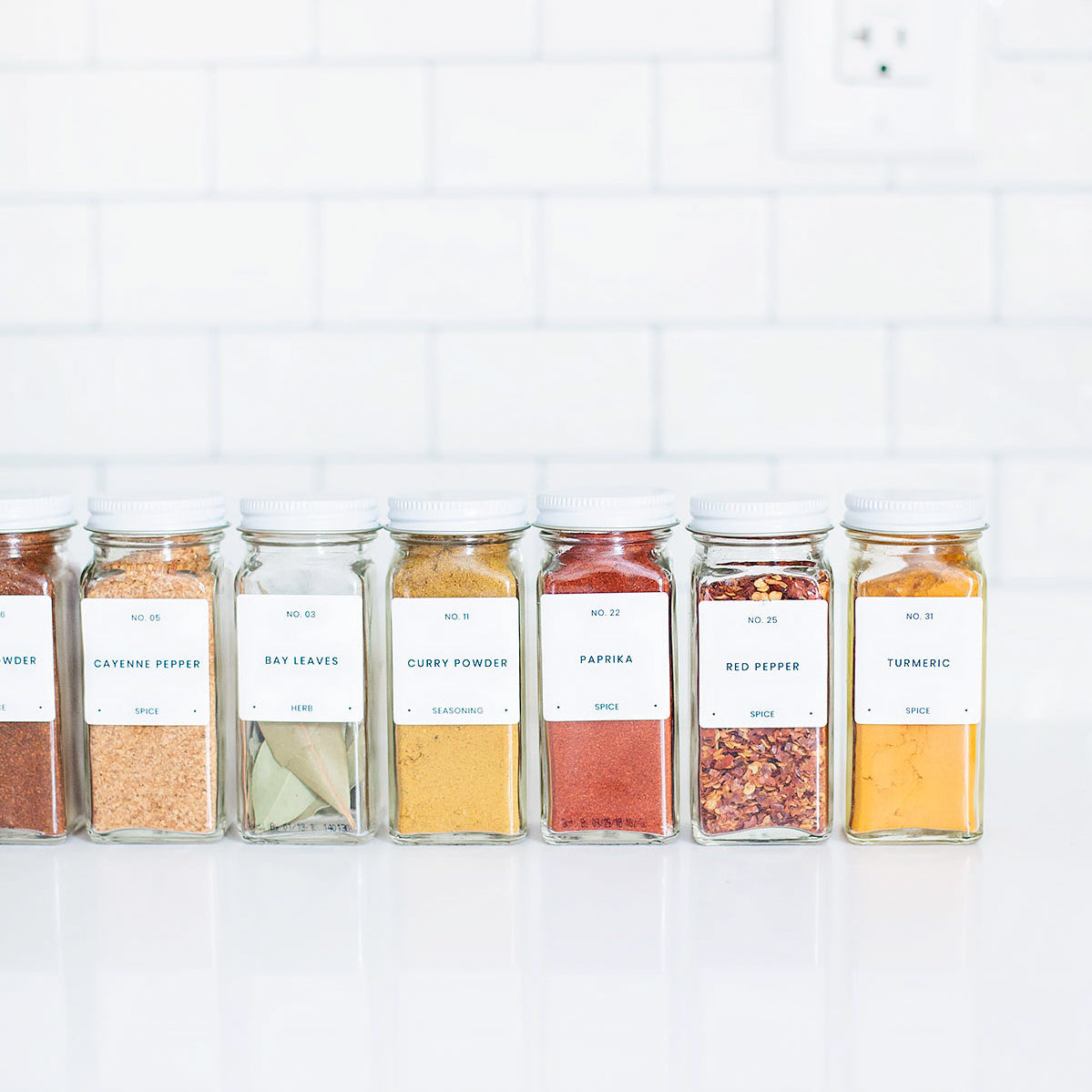 Herbs & Spices Jar Labels Kitchen Pantry Storage Labels Minimalist